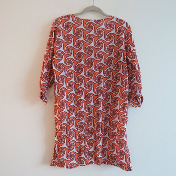 GRETCHEN SCOTT DESIGNS Abstract Geometric Retro Cotton Long Tunic Top - Size M - Picture 10 of 15